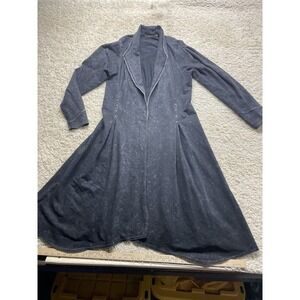 TESTIMONY Victorian Jacket Womens Sz M Black Acid Wash French Terry EUC